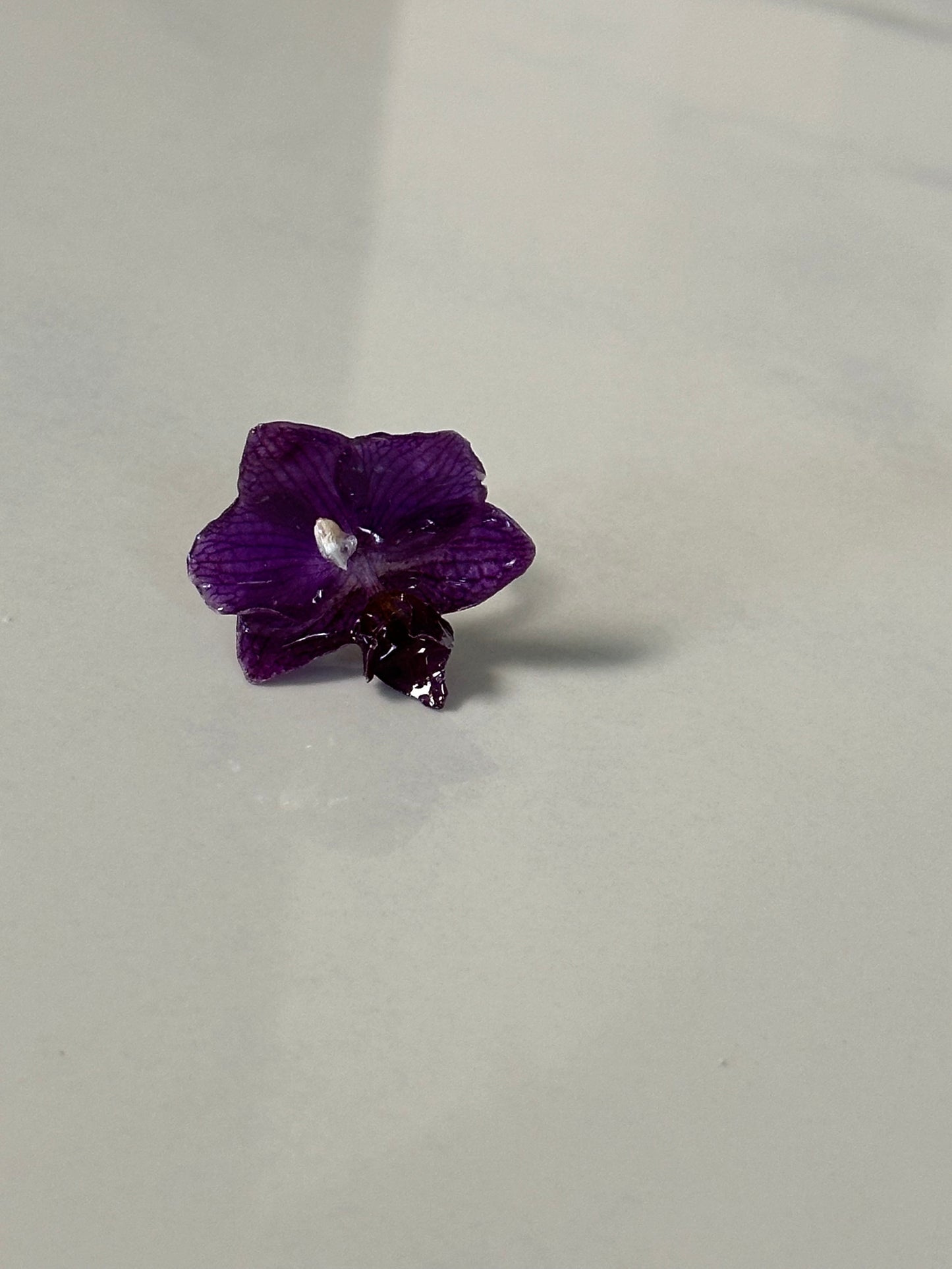 mini orchid adjustable size finger ring