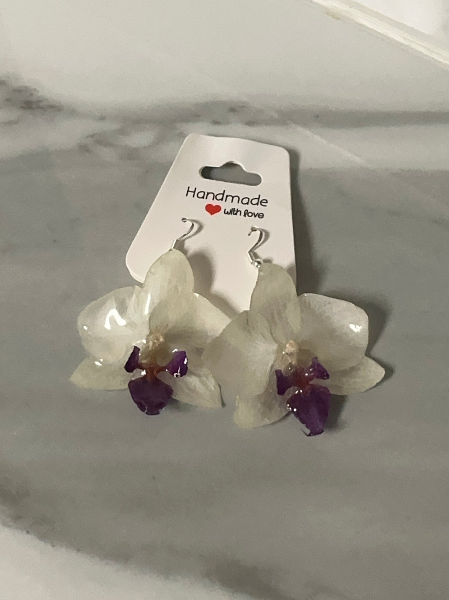 mini orchid earrings