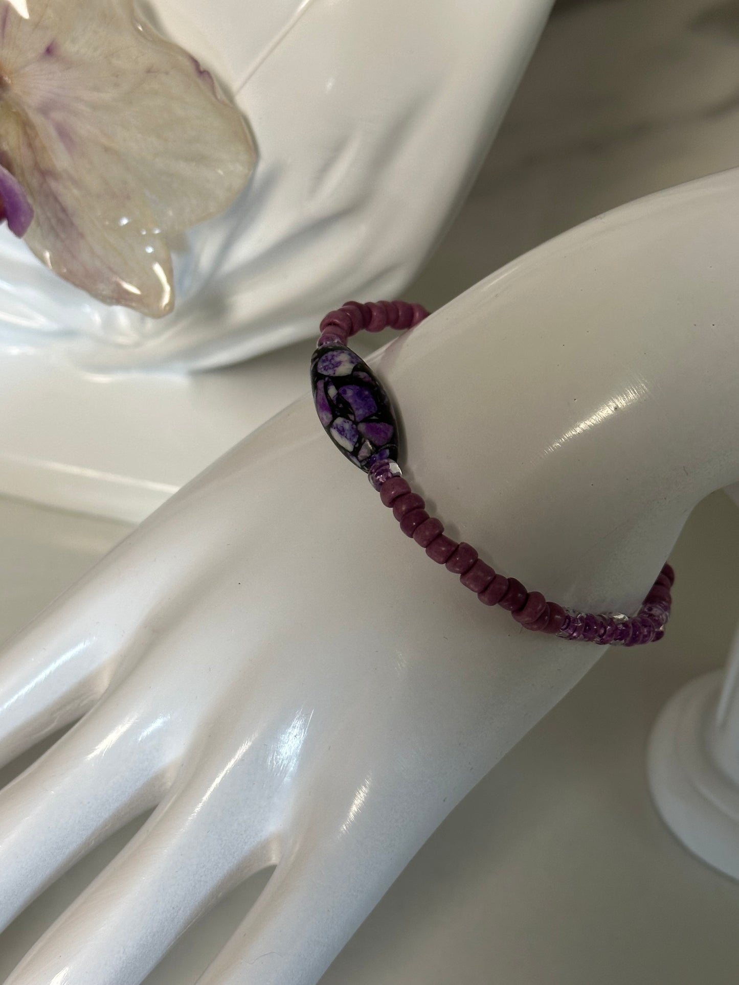 purple lilac phalaenopsis necklace set