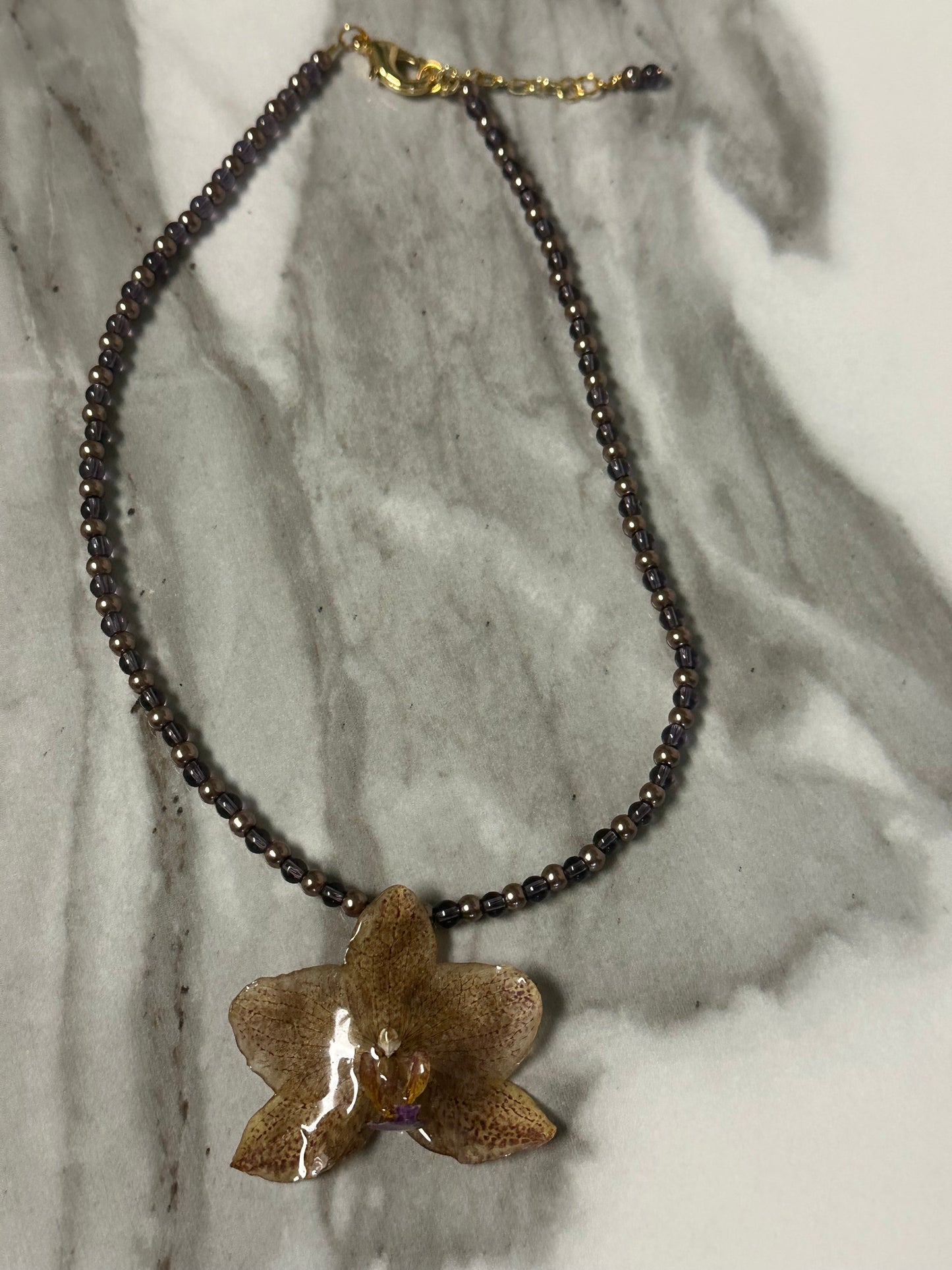 mini phalaenopsis necklace