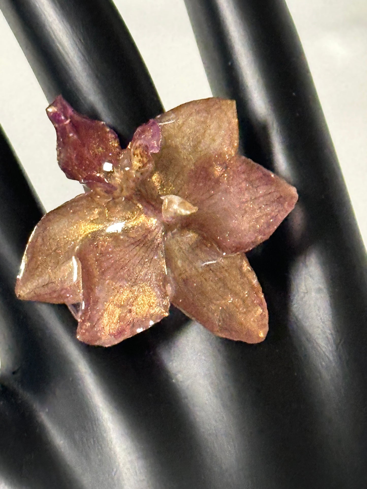 mini orchid adjustable size finger ring