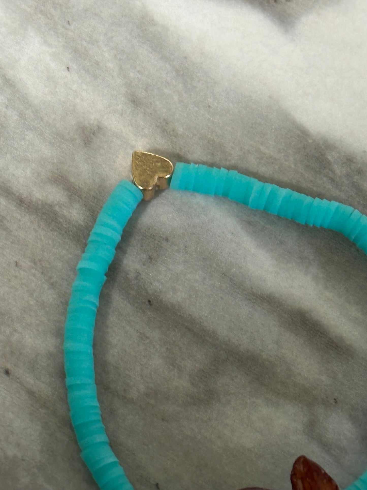 turquoise stretchy orchids bracelet