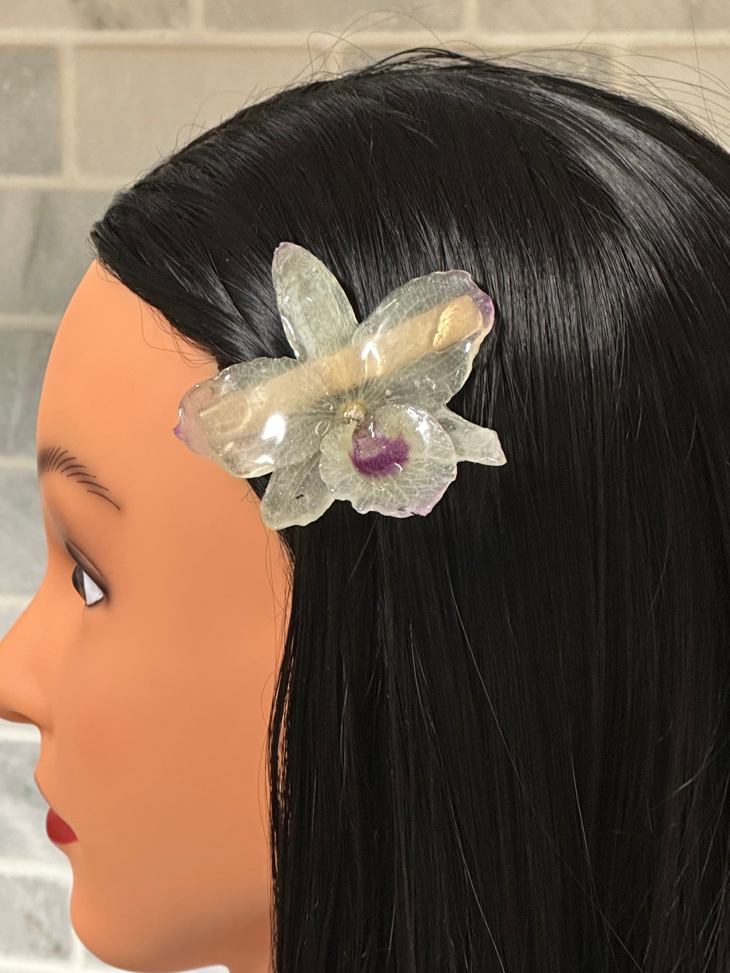cute real orchid flower hair clip