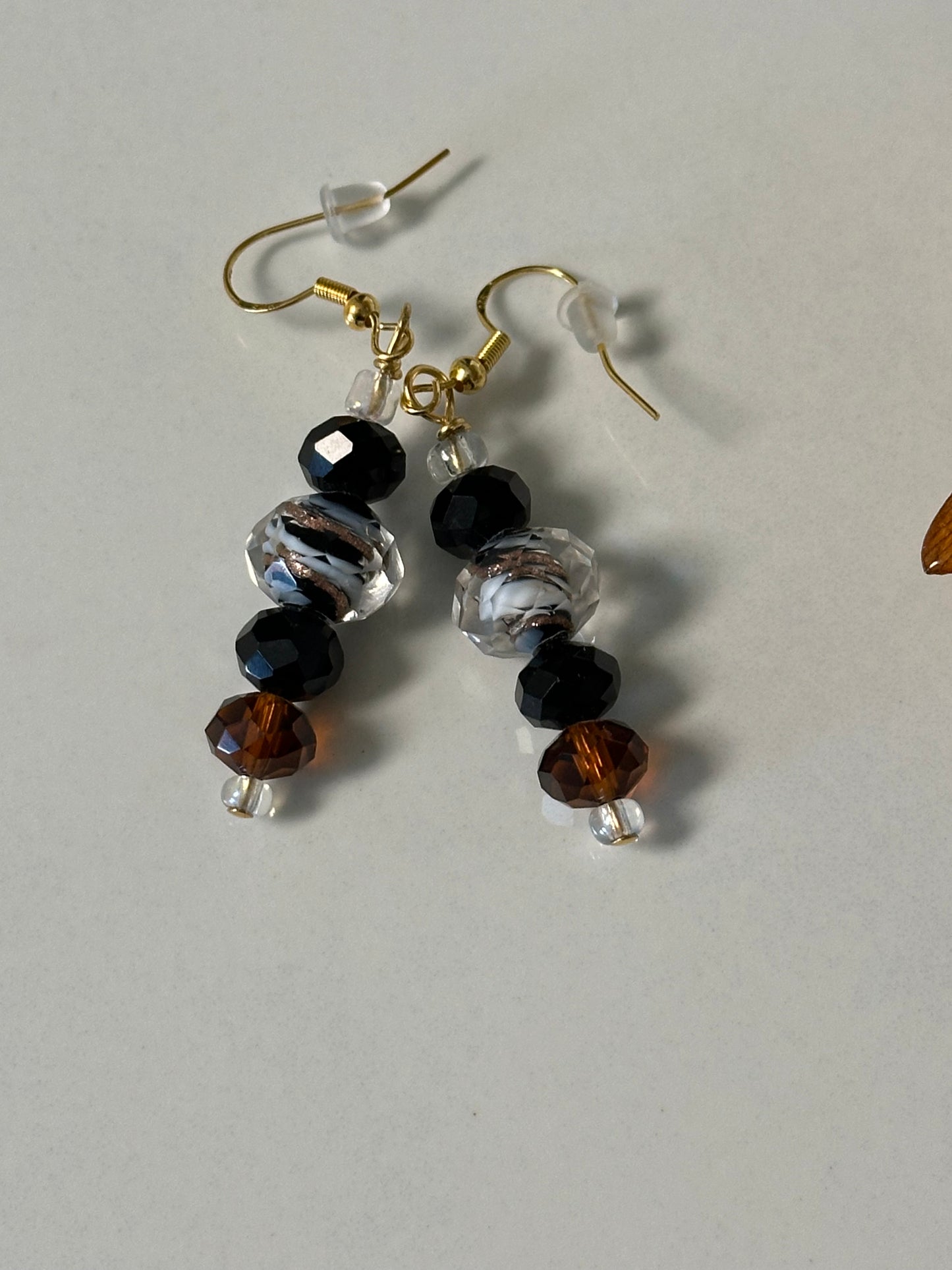 Orange cattleya necklace with earring
