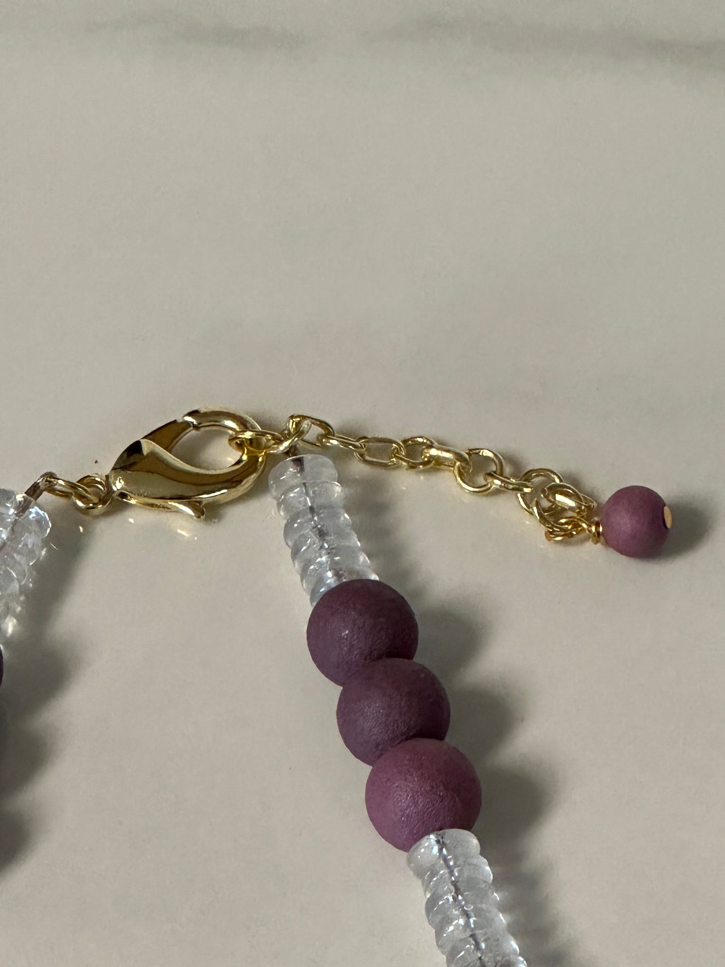 purple/white dendrobium necklace