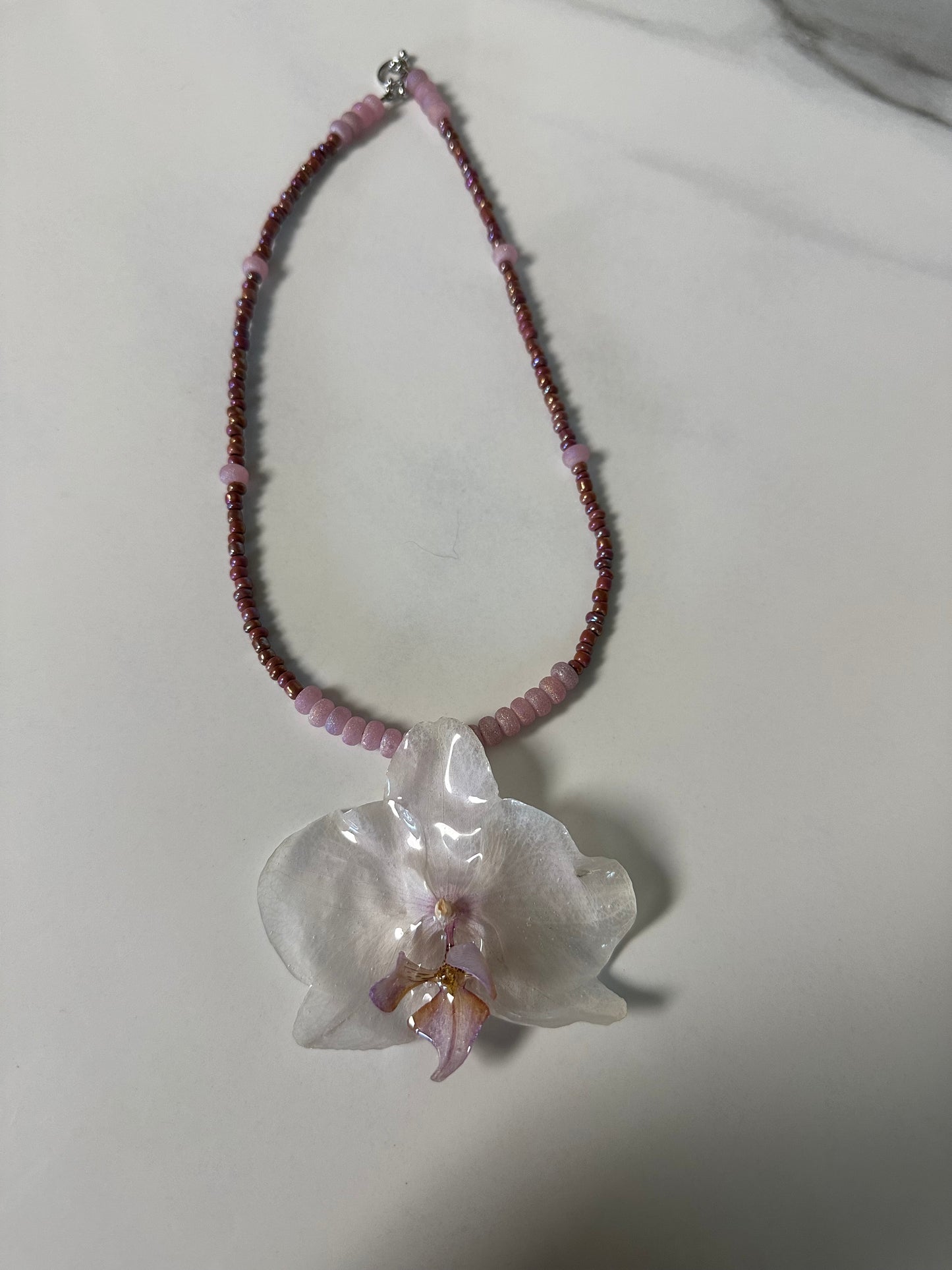white phalaenopsis necklace