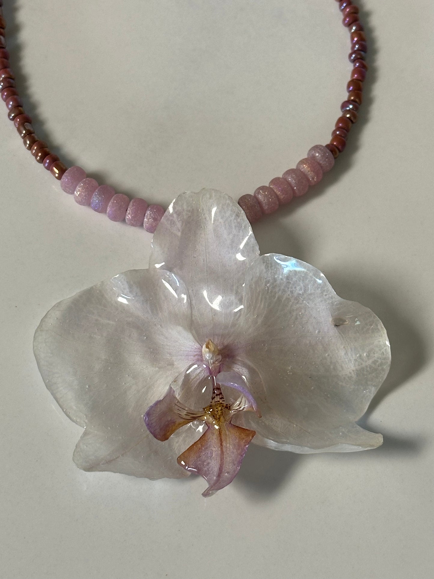 white phalaenopsis necklace