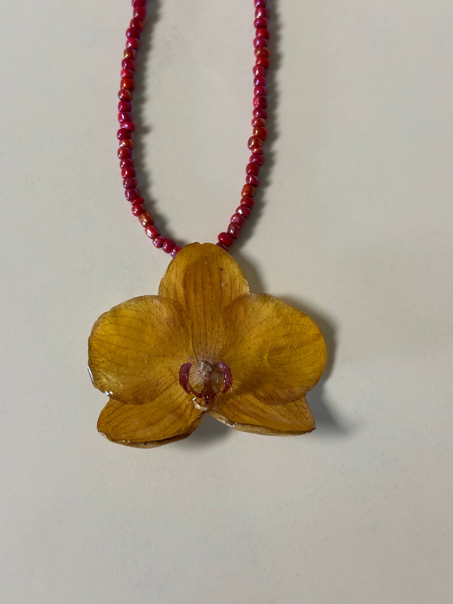 yellow orchid necklace