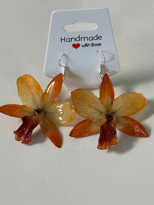orange small earrings hooks