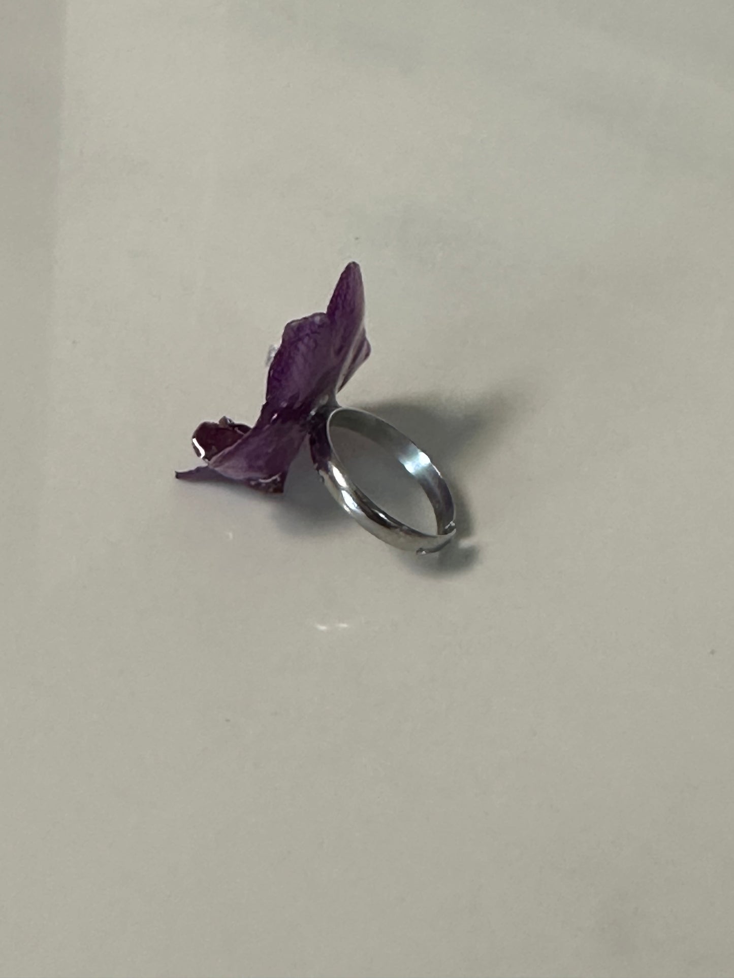 mini orchid adjustable size finger ring