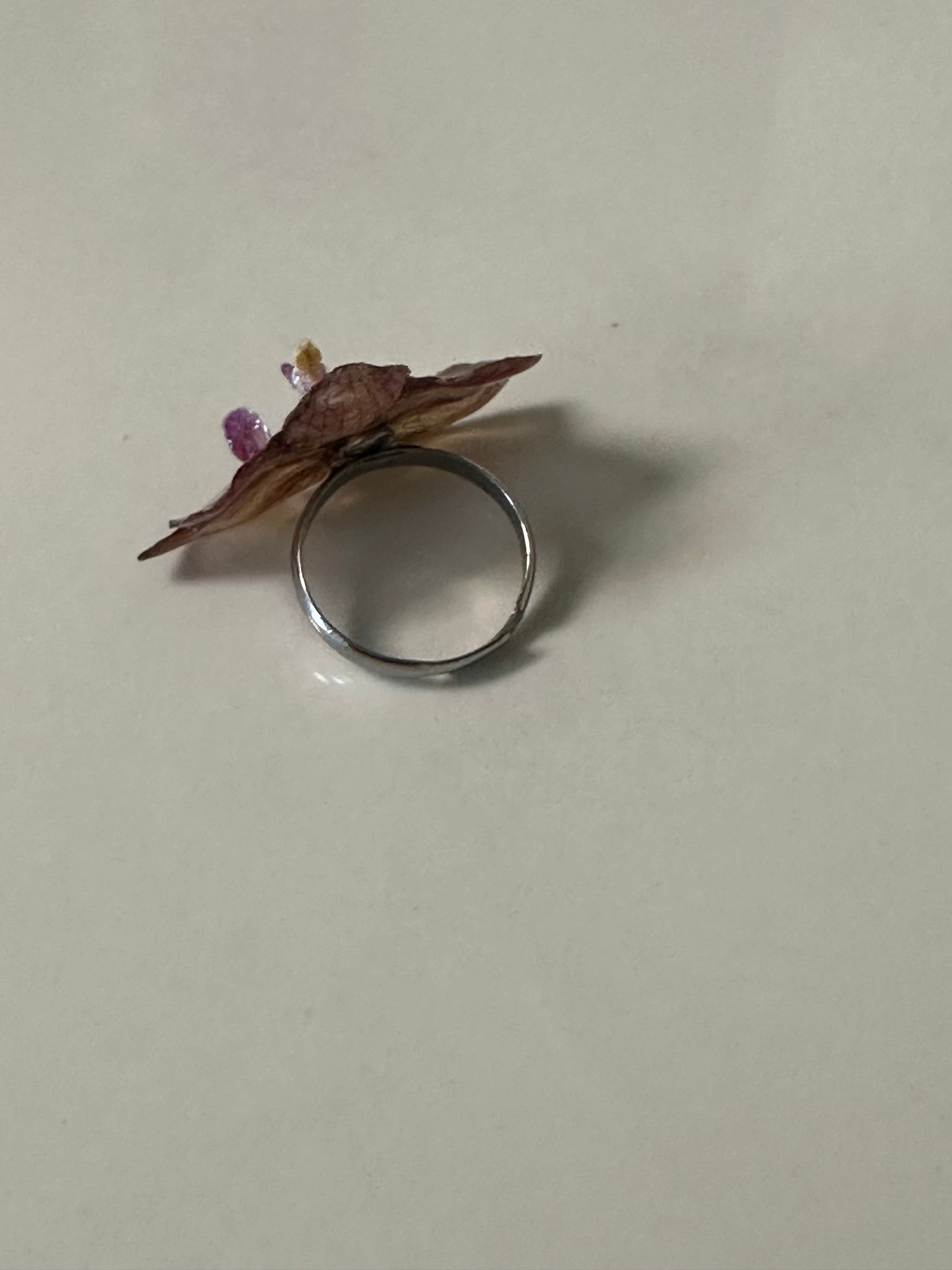 mini orchid adjustable size  finger ring