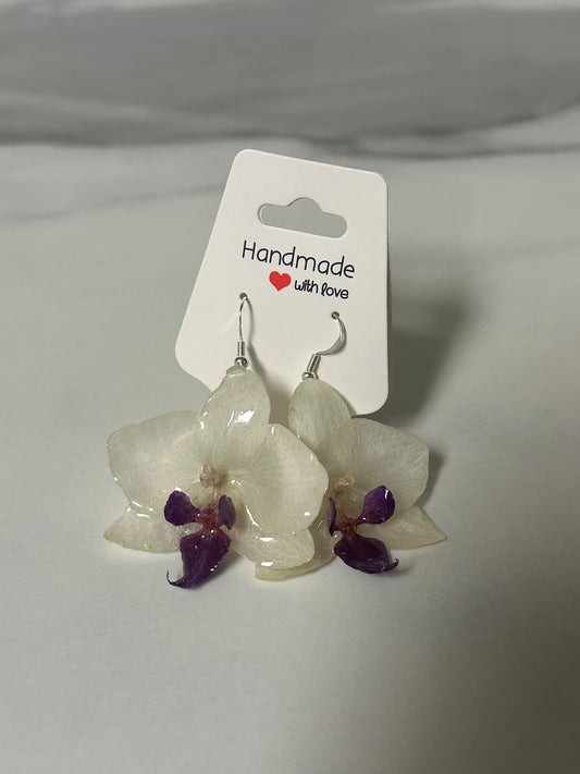 mini orchid earrings