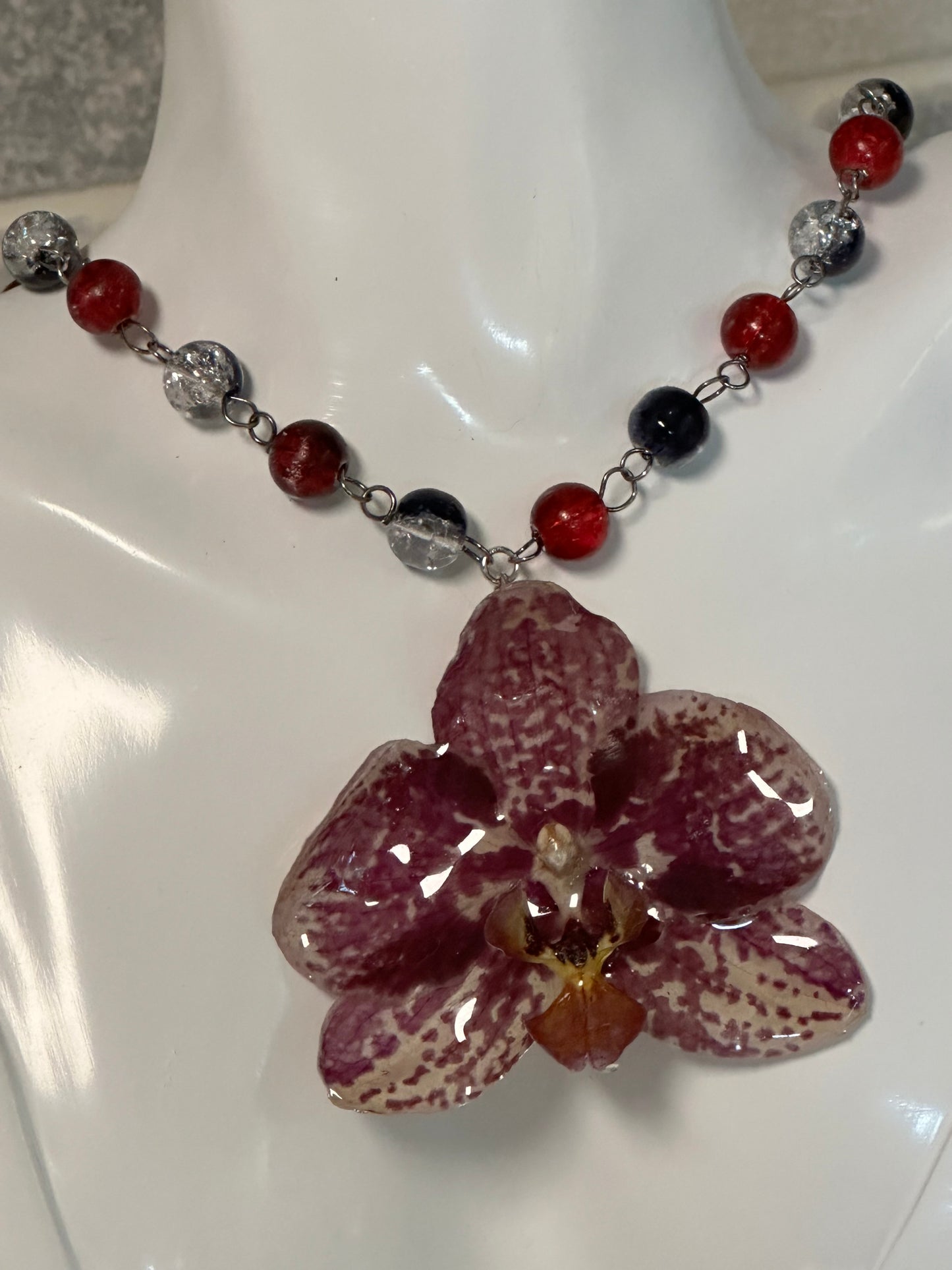 delicate glass necklace