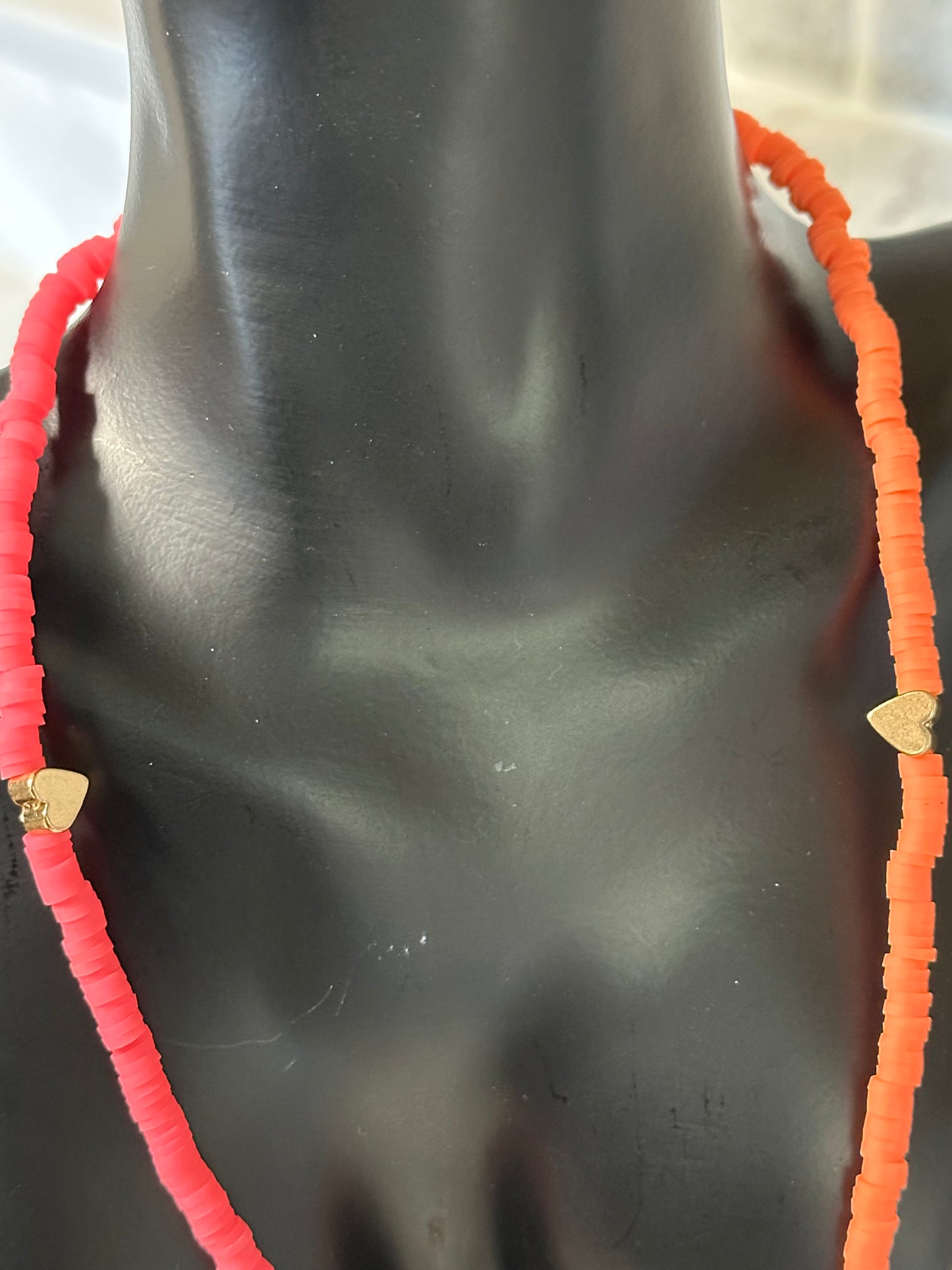 pink+orange orchid necklace