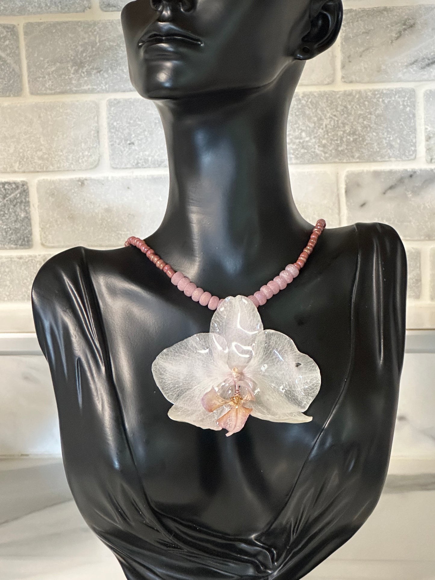 white phalaenopsis necklace