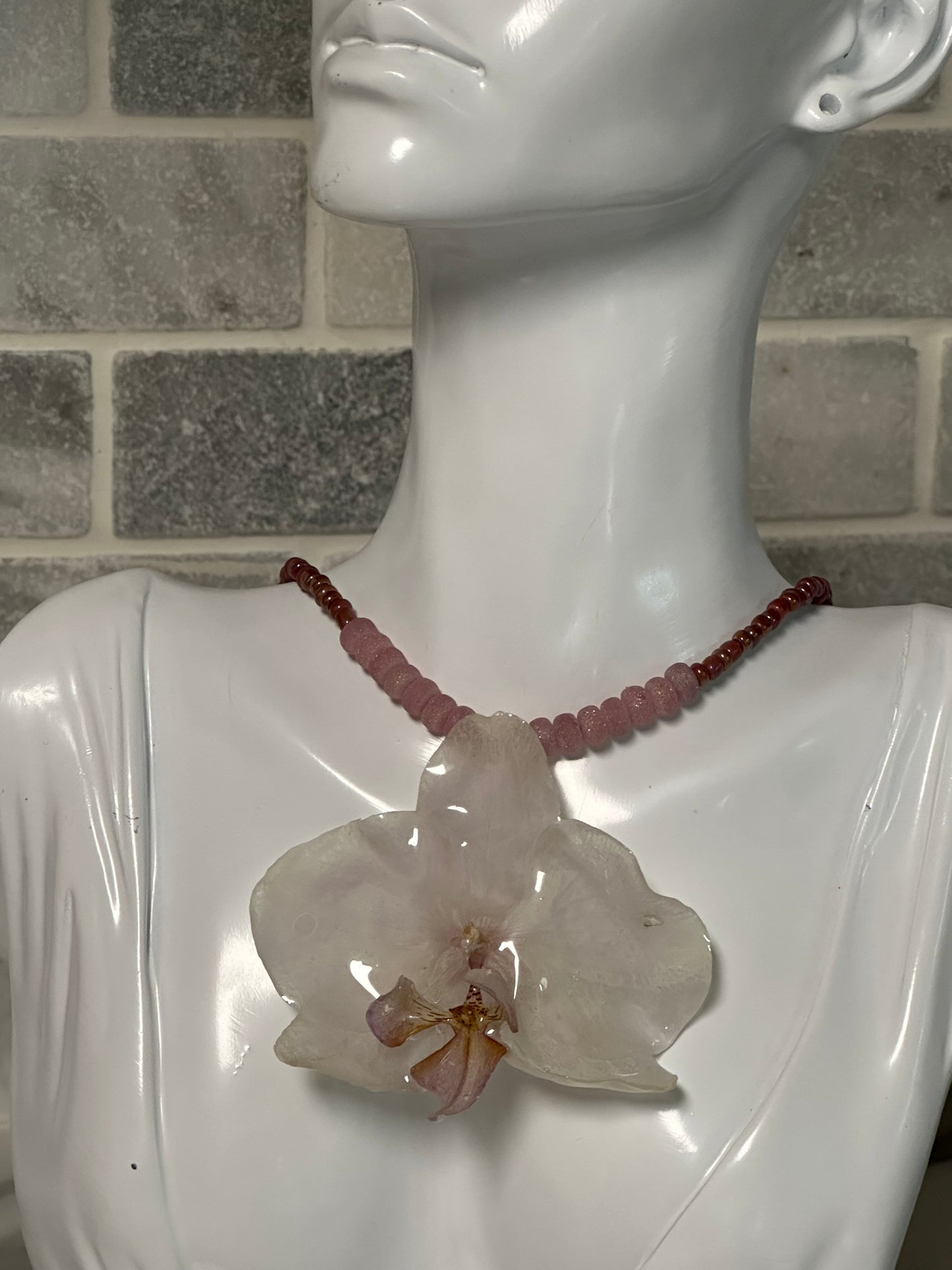 white phalaenopsis necklace