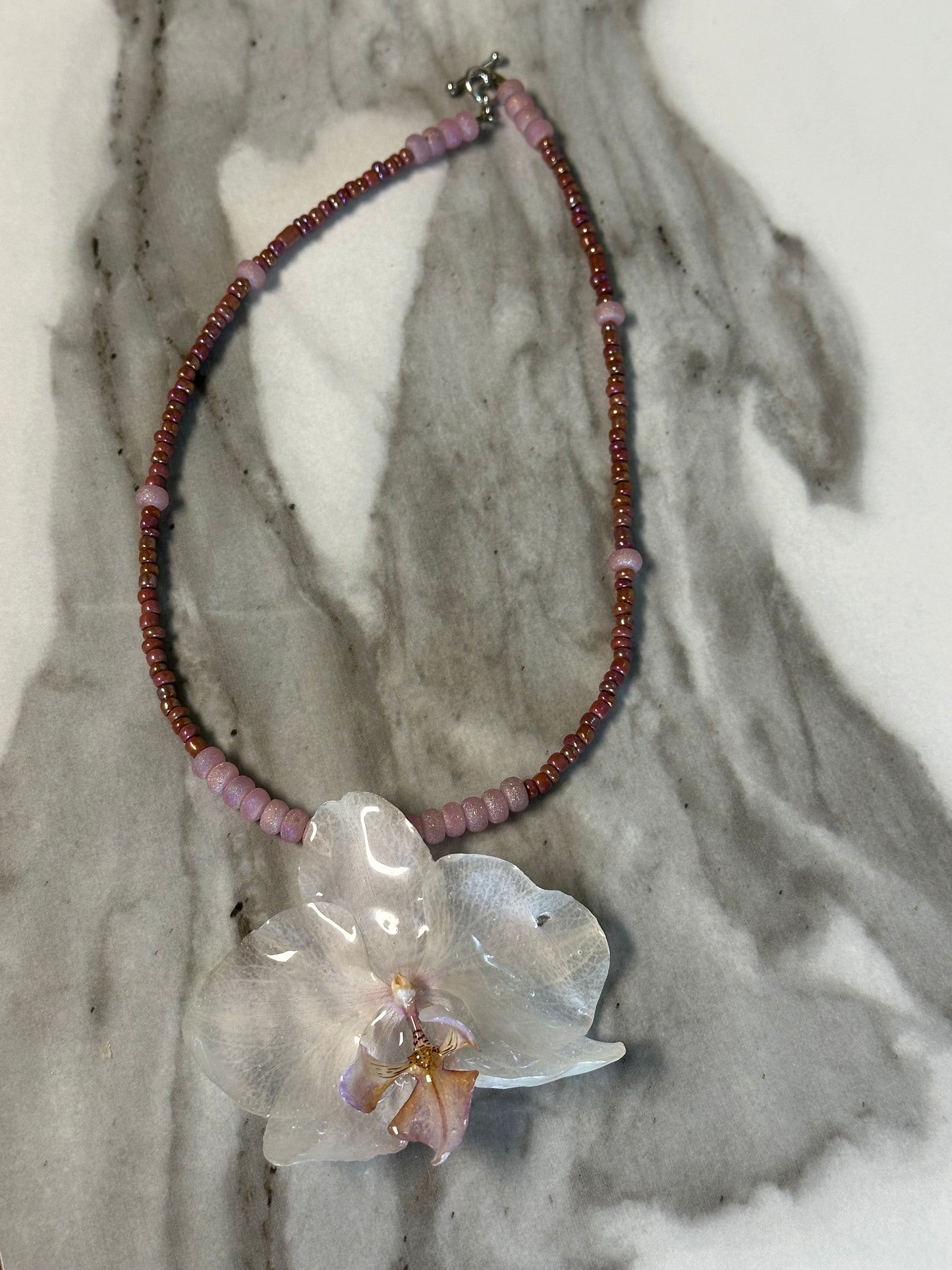 white phalaenopsis necklace