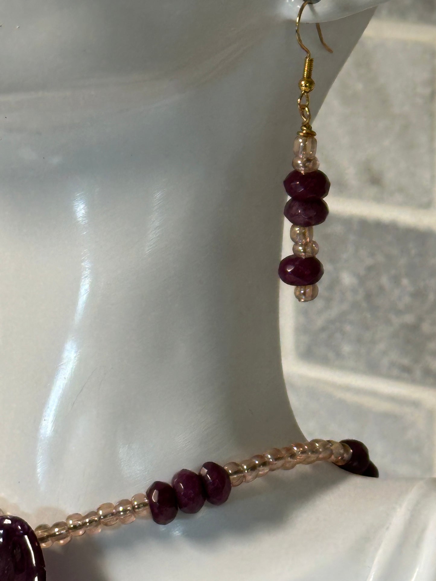 purple phalaenopsis orchids necklace set