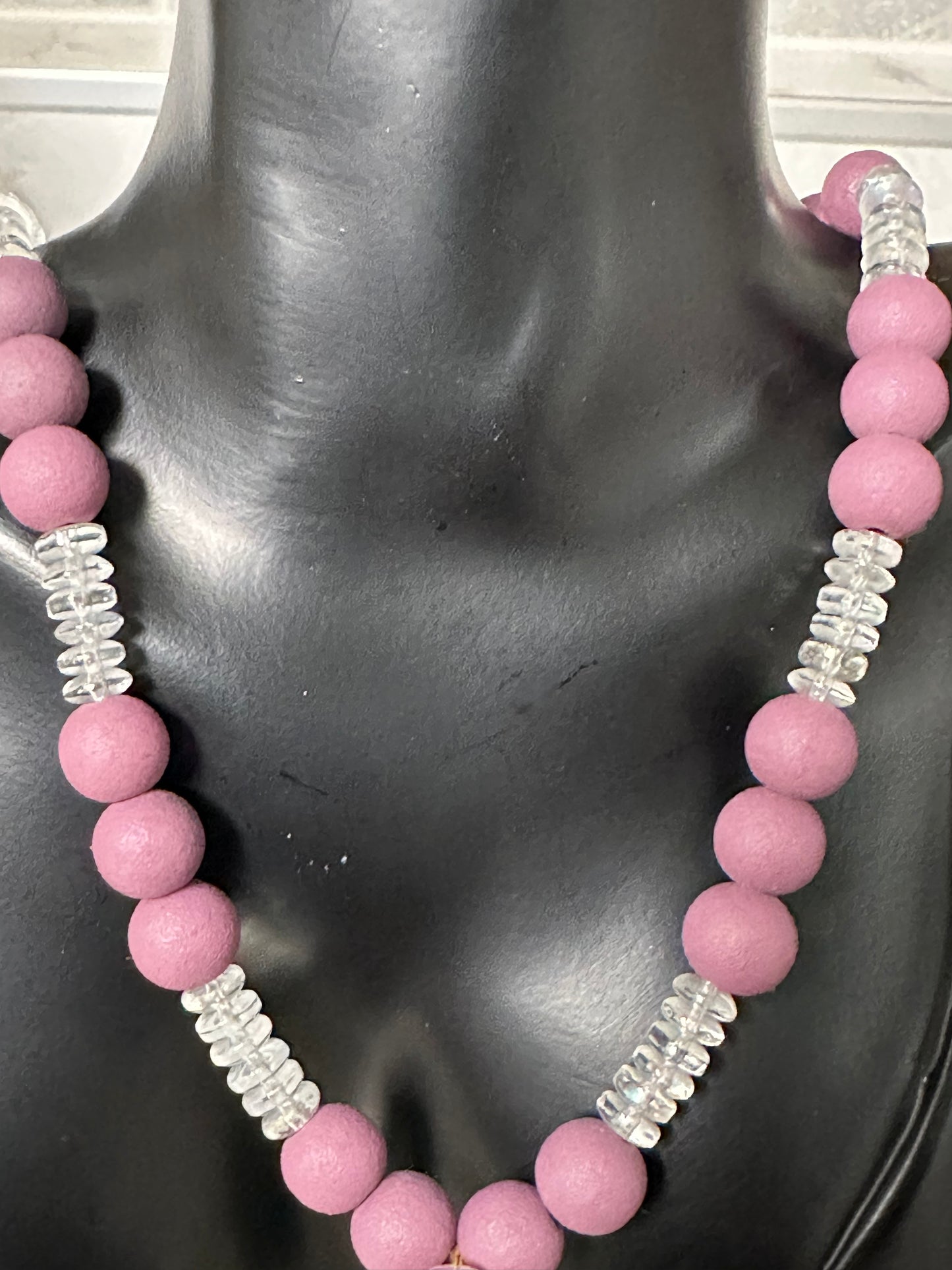 purple/white dendrobium necklace