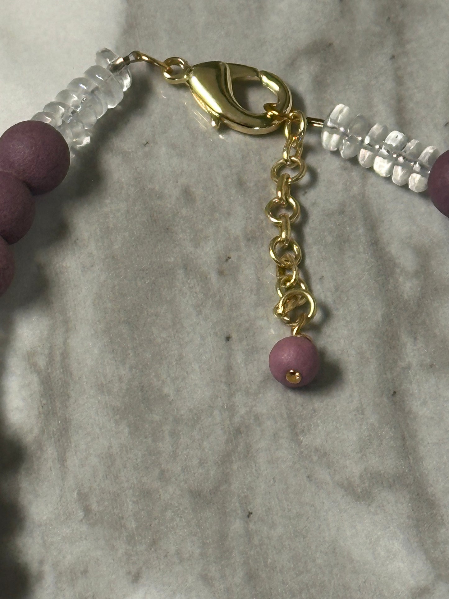 purple/white dendrobium necklace