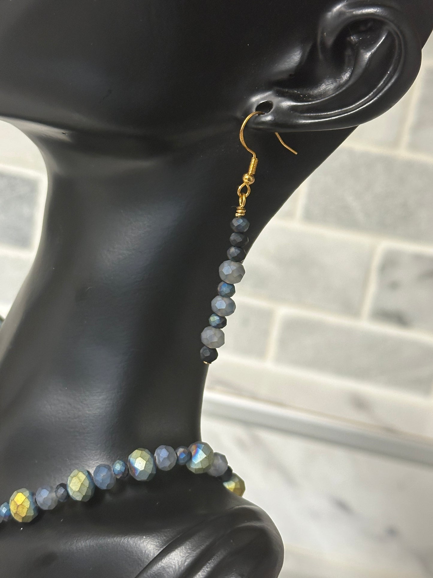 yellow cattleya orchid necklace with earrings