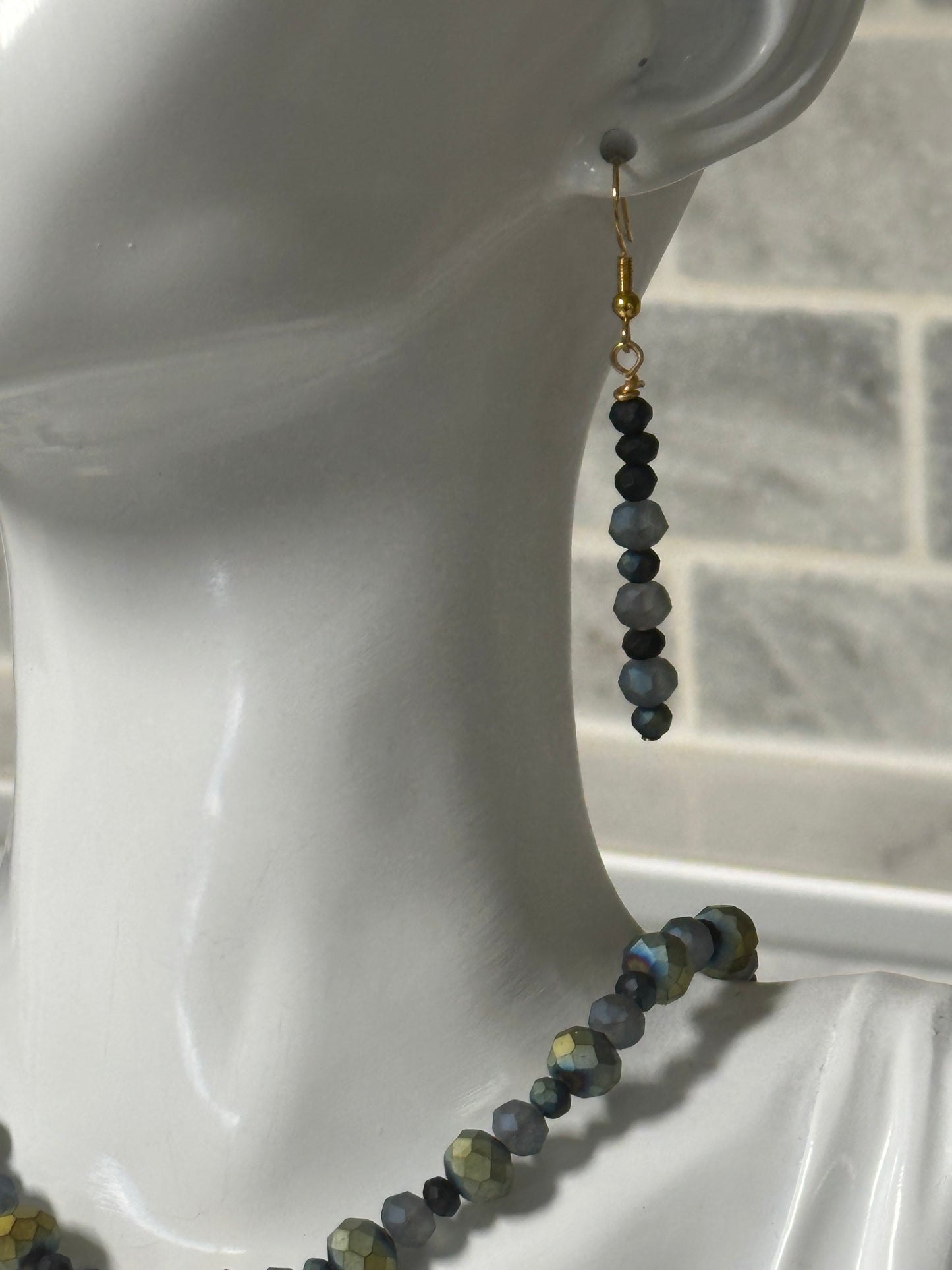 yellow cattleya orchid necklace with earrings