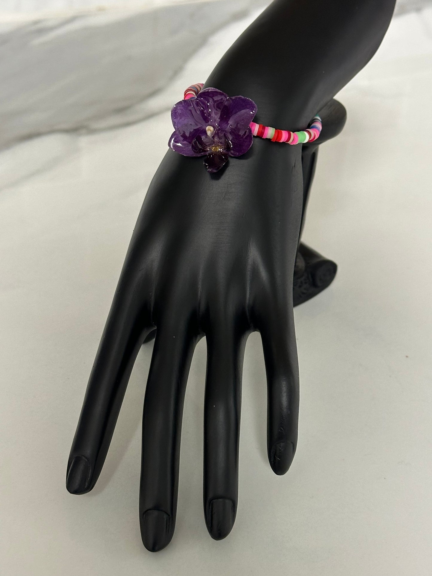 multicolor stretchy orchid bracelet