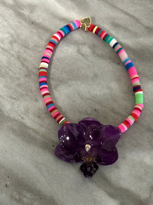 multicolor stretchy orchid bracelet