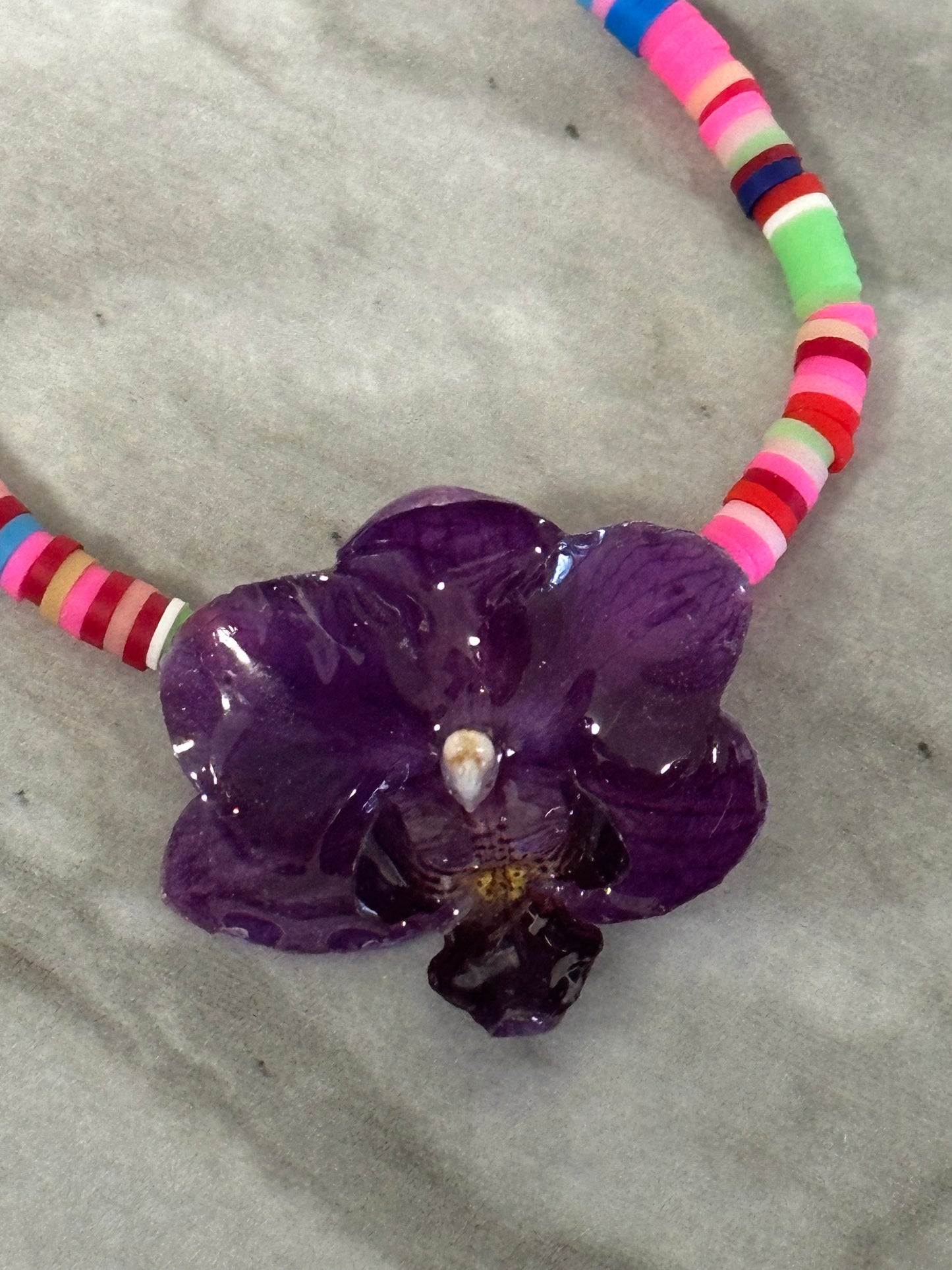 multicolor stretchy orchid bracelet